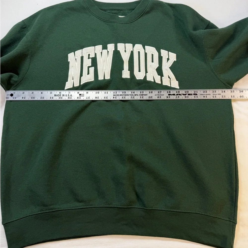 New York Popular Forest Green Crew Neck Sweatshirt XL - Picture 5 of 6